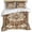 Brown, variant on 3 Piece Sage Green Duvet Cover Set Queen Size,Microfiber Comforter/Quilt Cover with Corner Ties and 2 Pillowcases,Boho Retro Decorative Abstract Floral Ethnic All Season Bedding with Zipper Closure