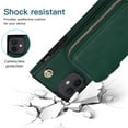 thumbnail image 3 of iPhone 12 Wallet Case, iPhone 12 Pro Case, Dteck Zipper Crossbody Phone Case with Card Holder Wrist Strap Purse Cover Compatible with iPhone 12 Pro / iPhone 12 6.1 inch, Deep Green, 3 of 9