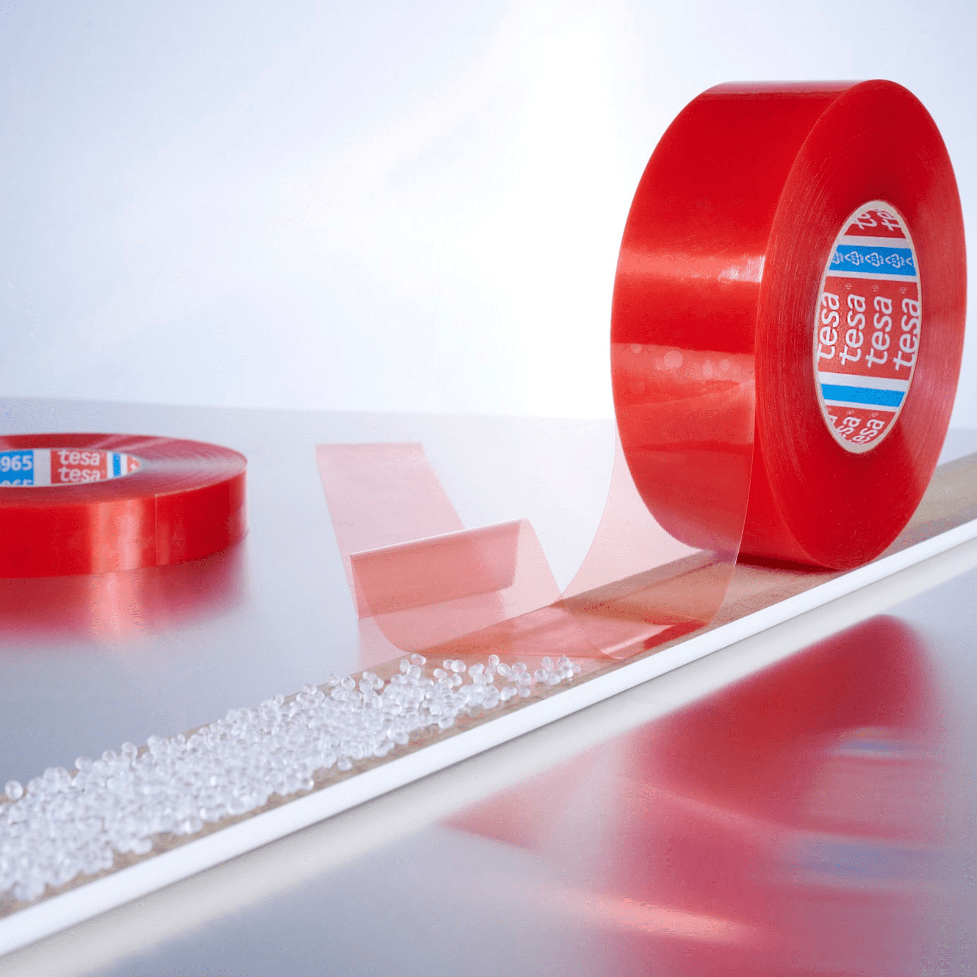 tesa Double-Sided Polyester Film Tape [Acrylic Adhesive] (4965): 1/2 in. x 60 yds. (Clear)