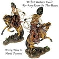 thumbnail image 3 of Urbalabs Bucking Bronco Rodeo Cowboy Roper 18" Inch Horseback Office Desk Western Decor Statue Sculpture Cowboy Wild West Decor Country Hand Painted Ranch Rodeo Home (Rodeo Cowboy 18 in), 3 of 7