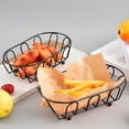 thumbnail image 3 of Avdolw Metal Mesh Food Serving Tray - Durable Stainless Steel Snack Organizer for Chips, Chicken, and Bread - Perfect for Home Dining, Diner, and Catering Spaces,Black, 3 of 5