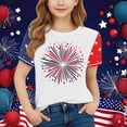 thumbnail image 2 of GERsome Unisex Kids American Flag Short Sleeve T-Shirts Boys Girls 4th of July Patriotic Crew Neck Pullover Tops, 10-11 Years, 2 of 4