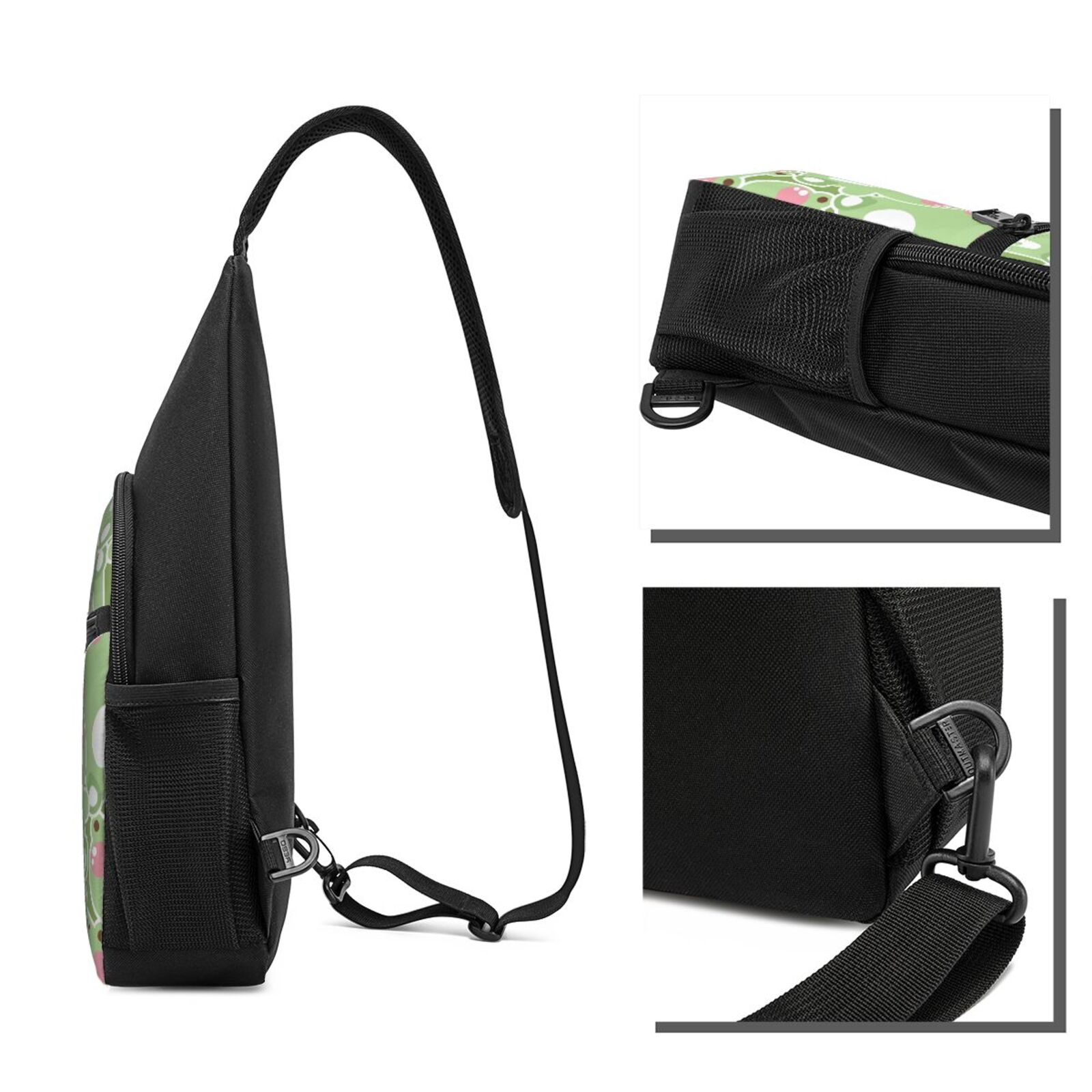 Xecao's Cute Frog2 Print Sling Bag: A Versatile Chest, Shoulder, and Crossbody Backpack for Casual Days Out, Perfect for Both Men and Women