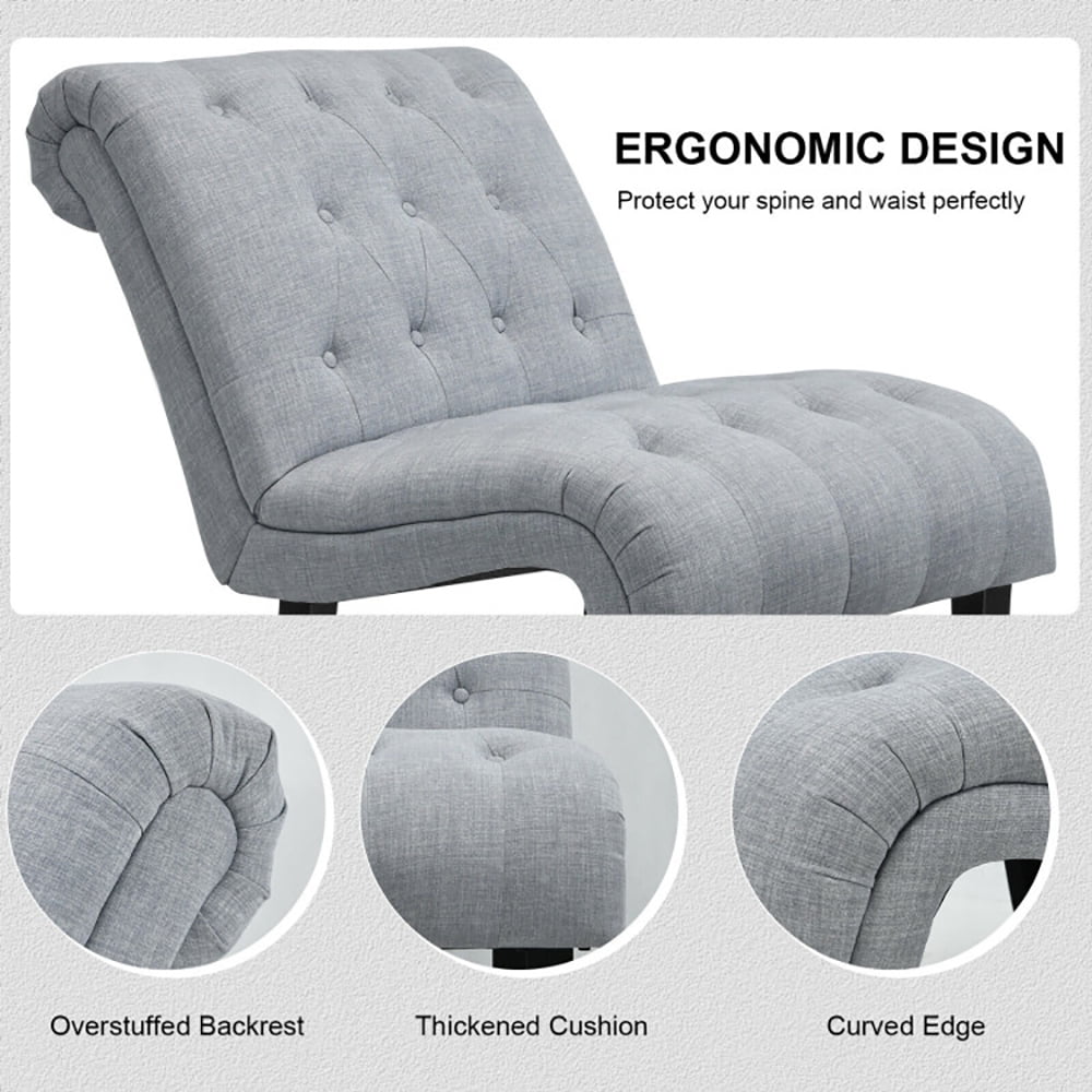 Finihen Armless Accent Chair, Cotton Linen Fabric Armless Accent Chair with Adjustable Foot Pads, for Living Room, Bedroom, Light Gray Finihen Armless Accent Chair, Cotton Linen Fabric Armless Accent Chair with Adjustable Foot Pads, for Living Room, Bedroom, Light Gray