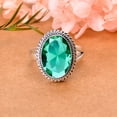 thumbnail image 2 of Tsavorite 925 Sterling Silver Ring, 14X10 mm Oval Gemstone Ring, Green Ring, Christmas Gift, Unique Jewelry Ring, Adjustable Ring V3129R2158127.5, 2 of 4