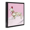 thumbnail image 3 of Stupell Industries Christmas Lights Dachshund Black Framed Floater Canvas Wall Art, design by Carol Robinson, 18 x 18, 3 of 9