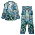 thumbnail image 2 of DISNIMO Peacock Print Women Pajama Set 2 Piece Pj Sets Long Sleeve Sleepwear with Long Pants Casual Comfy Loungewear Nightwear with Pockets, XS, 2 of 7