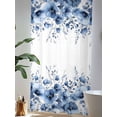 thumbnail image 4 of Sheer Curtains 108 Inches Long, Blue Blooms Floral Semi Sheer Curtains Light Filtering Window Treatment, Farmhouse Spring Flowers Botanical Privacy Voile Drapes for Living Room Bedroom 52x108 Inch, 4 of 7