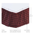 thumbnail image 4 of VHC Brands Jupe de Lit Rouge Cumberland Rustique & Lodge, Simple, Piment, 4 of 4