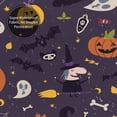 thumbnail image 4 of TEQUAN Shower Curtain for Bathroom, Halloween Pumpkins Bats Witch Printed Waterproof Polyester Bathroom Curtain with Hooks, 60" x 72", 4 of 8