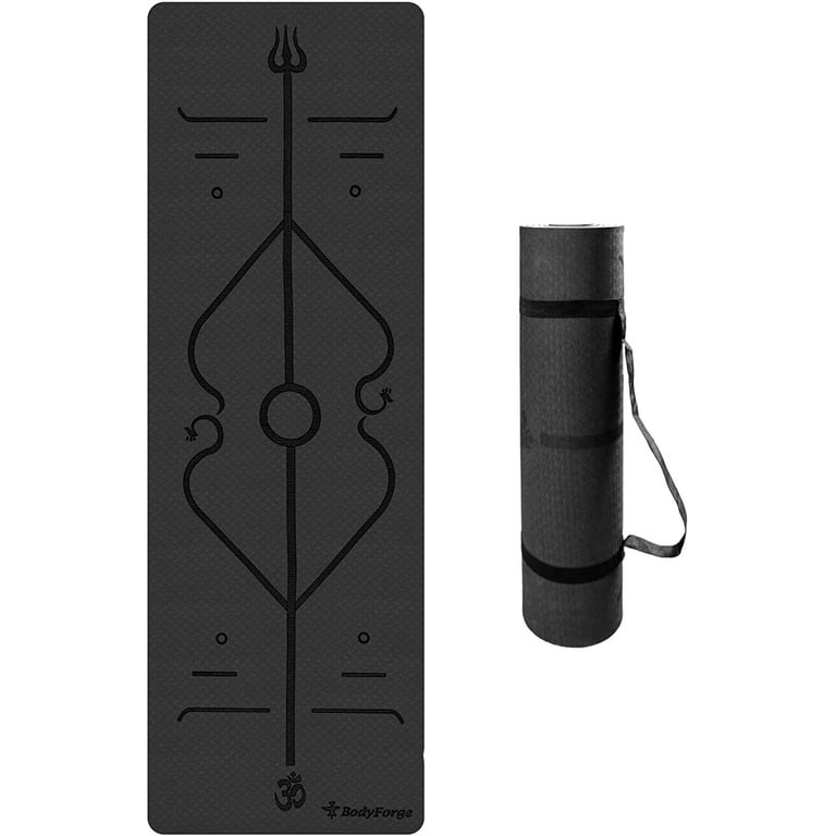 Eco friendly yoga mat with alignment lines hot sale