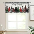 thumbnail image 5 of Christmas Kitchen Curtains Black and White Buffalo Plaid Christmas Tree Windows Valances Rod Pocket Curtain Valance for Bathroom Living Room Cafe 54x18 inch Window Treatment for Home Decor, 5 of 5