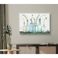 thumbnail image 2 of wall26 Canvas Print Wall Art Wood Block Green Forest Leaves in Blue Glass Bottles Floral Nature Watercolor Minimalism Rustic Scenic Colorful Pastel for Living Room, Bedroom, Office - 24"x36&quot, 2 of 5