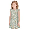 thumbnail image 1 of Balery Daisies Flowers Camisón de princesa para niñas, pijama de algodón con mangas abullonadas, suave y bonito.-Small, 1 of 6