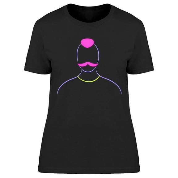 Faceless Man Neon Sign T-Shirt Women -Image by Shutterstock, Female Medium