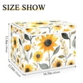 thumbnail image 5 of Yayeee Collapsible Cube Storage Bin with Lid Fabric Closet Decorative Basket with Handles, White Watercolor Sunflowers, 5 of 7
