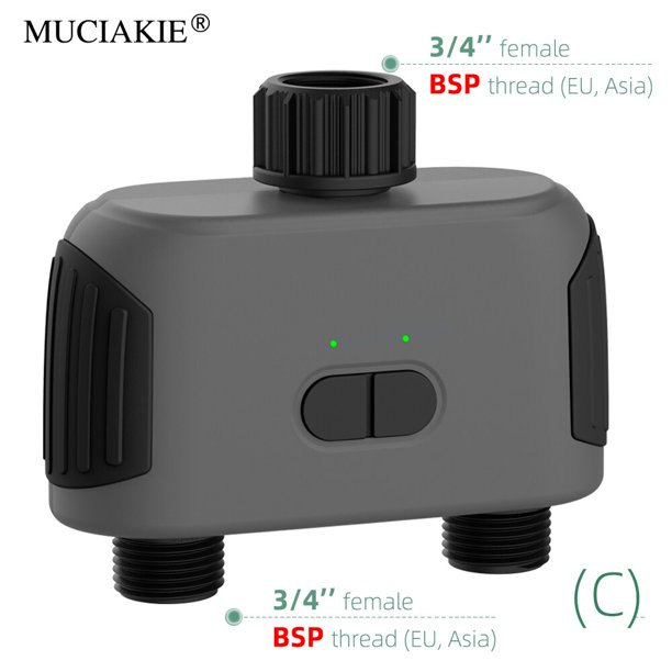 Bluetooth&WiFi-compatible 2-Way Garden Water Timer Intelligent Life Smart Solenoid Valve Automatic Irrigation System Controller He Qiyong unisex