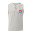 thumbnail image 3 of Camisetas de Verano para Hombre, Corbata Casual de Color Sólido sin Mangas Cuello Redondo Camiseta de Camiseta Hecha de 60% Algodón 40% Lino, Bajo Camisetas para Hombres, 3 of 3