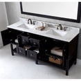 thumbnail image 3 of Winterfell 72" Double Bath Vanity in Espresso with White Marble Top and Square Sinks with Polished Chrome Faucets with Matching Mirror, 3 of 5