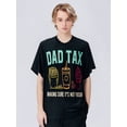 thumbnail image 1 of Graphic Playera, HombreDad Tax Print T-shirt, Trendy Cotton Tops Short Sleeve, Street Style Short Sleeve Tee, Comfort Fit Men's Tee, Crew Neck Tee, Ultra Soft, Breathable, Moisture Wicking, Casual S, 1 of 5