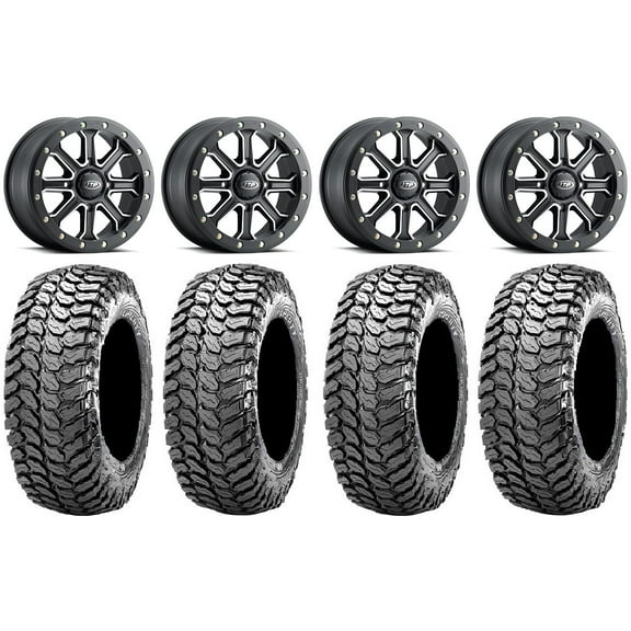 ITP Inertia Beadlock 14" Wheels Bk  40mm 32" Liberty Tires Kawasaki Teryx Mule