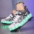 thumbnail image 5 of Yiomxhi Kids Roller Shoes, Boys Girs Sneakers with LED Light Wheels, Become Sport Sneaker for Christmas Birthday Children Gift, Adjustable Roller Skates Suitable for Outdoor School, 5 of 7