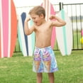 thumbnail image 4 of FORMRS Boys Swim Trunks Quick Dry Mesh Liner Boardshorts Sizes XS-XL, Watercolor Ice Cream Pattern, 4 of 7
