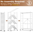 thumbnail image 6 of Fenbeli Storage Shelves,4-Tier Foldable Metal Wire Storage Shelf with Wheels, Heavy Duty Organizer Rack for Garage, Kitchen, Closet, White, 6 of 7