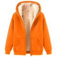 thumbnail image 2 of KHONTS Hoodies for Women Winter Sweatshirt Full Zip up Thick Sherpa Lined Hooded Jacket with Pockets Yellow XL, 2 of 4
