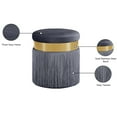 thumbnail image 2 of Meridian Furniture Yasmine Contemporary Velvet Ottoman/Stool in Gray, 2 of 4