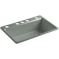 thumbnail image 1 of Kohler K-5871-5Ua3 Riverby 33" Undermount Single Basin Cast Iron Kitchen Sink - Basalt, 1 of 7