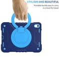 thumbnail image 3 of iPad 10.9 inch Case 2022, Allytech 360 Degree Rotatable Kickstand Pencil Holder Protective Case with Adjustable Detachable Shoulder Strap Kids-Friendly Case for iPad 10th Gen 2022, Navyblue+ Blue, 3 of 8