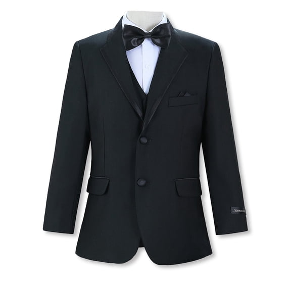 Kids World Big Boys' “Best-Dressed” 5-Piece Tuxedo Suit Color: black Size: 14