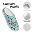thumbnail image 5 of Lsque Travel1 Pattern Womens Comfort Cotton on Scuff With Memory Foam and Anti-skid Sole Slipper-35/36, 5 of 7