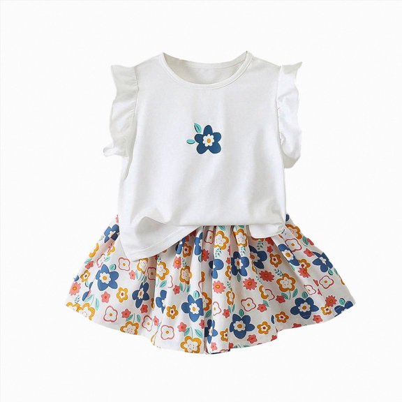 Toddler Girls Toddler Girls Summer Outfits Short Sleeve Button Up T Shirt Tops Casual Shorts Sets Baby 2t 3t 4t 5t Clothes Toddler Girls Summer Outfits 2pc 6t 7t Children,Lightweight(White,1-2 Years)