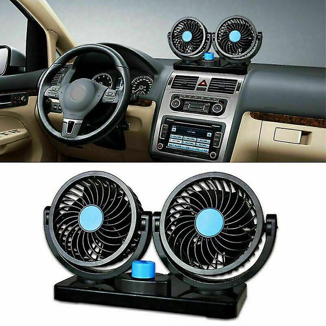 360 grados 12v 4in coche furgoneta camión autocaravana portátil doble tablero de refrigeración por aire Ventilador