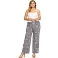 thumbnail image 3 of White Mark PS550-304-1XL Women Plus Size Paisley Printed Palazzo Pants - 1XL, 3 of 6