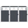 thumbnail image 4 of vidaXL Triple Garbage Bin Shed Anthracite Steel Dustbin Hider Box 112.6"/83.9", 4 of 11
