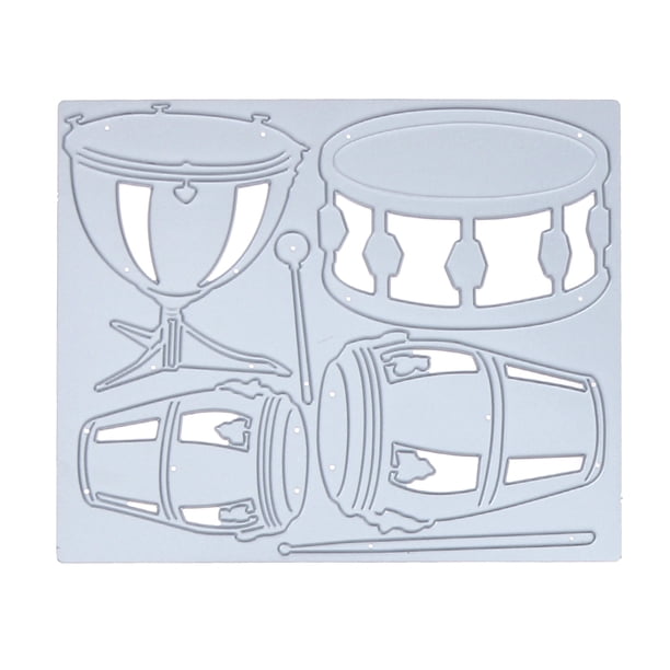 Troqueles Corte FLhrweasw Plantilla Metal para Álbum Recortes Instrumentos Musicales Bombo 149644