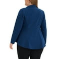 thumbnail image 3 of Agnes Orinda Women's Plus Size Blazer Button Notch Panel Ruffle Peplum Blazers with Pocket 1X Roral Blue, 3 of 7