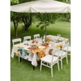 thumbnail image 3 of Outdoor Tablecloth with Umbrella Hole and Zipper, Thanksgiving Pumpkin Rectangle Table Cloth 60x120 Inch Waterproof Tablecloth, Fall Sunflower Leaves Vintage Picnic Table Cover for Patio Camping, 3 of 7