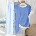 thumbnail image 5 of Summer 2 Piece Sets,2 Piece Outfits for Women Casual Tracksuit Short Sleeve Tops and Wide Leg Long Pants Matching Lounge Sets, 5 of 5