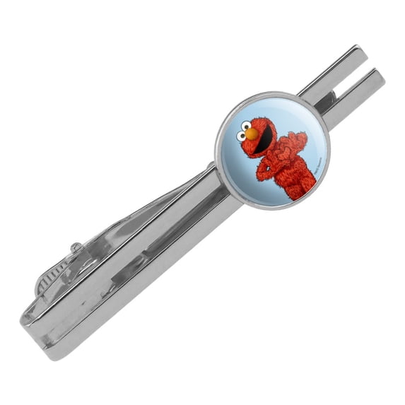 Sesame Street Vintage Elmo Round Tie Bar Clip Clasp Tack Silver Color Plated