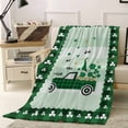 thumbnail image 4 of Throw Blanket Fleece Throw Blanket 40x50in, St. Patrick Day Truck Gnome Shamrock Leaf Soft Lightweight Bed Blankets Buffalo Check Fuzzy Couch Blankets for All Season, 4 of 9