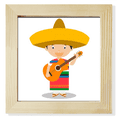 thumbnail image 1 of Hat Guitar Mexico Cartoon Square Picture Frame Wall Tabletop Display, 1 of 3