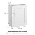 thumbnail image 3 of Design House 561555 Brookings Unassembled Shaker Tall Wall Kitchen Cabinet 18x24x12, White, 3 of 27