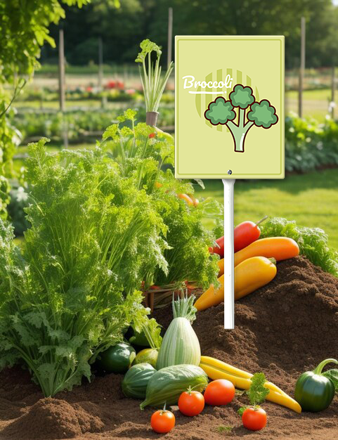 Eveokoki Vegetable Signs For Garden With Stake Broccoli Yard Sign Vegetable Garden Label Stakes Plant Markers For Outdoor Plants Waterproof 8x12inch Nursery Garden Fruit Outdoor Sign