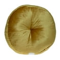 thumbnail image 2 of Round Tufted Yellow Velvet Floor Pillow, 2 of 5