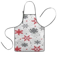 White Christmas Snowflake Pattern Kids Aprons for Girls and Boys,Adjustable Neck Strap Toddler Aprons for Kids Cooking Baking