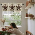 thumbnail image 5 of Brown Star Country Valances for Windows Farmhouse Kitchen Curtains Valances Rod Pocket Valance Curtains for Kitchen Windows Vintage Farmhouse Retro Western Art Window Valances for Bathroom 54"x18", 5 of 6